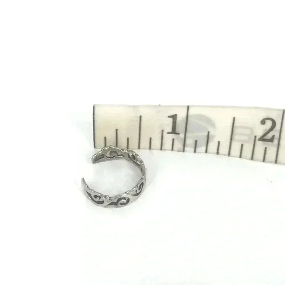 925 TOE RING XS STAMPED STERLING SILVER WAVES IN THE WIND ADJUSTABLE - Picture 6 of 13